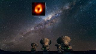 The Milky Way and the region of its central black hole as seen from the Atacama Large Millimeter/submillimeter Array.