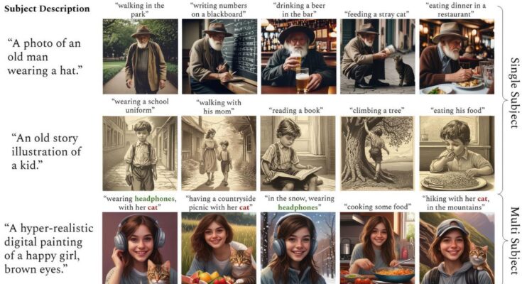 Multiple AI-generated image panels with the same layout