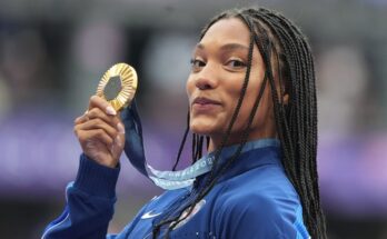 Agoura High student Tara Davis-Woodhall won the gold medal in the women's high jump at the Paris Olympics.