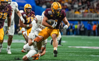 Cam Skattebo led Arizona State through the Peach Bowl. (Jason Allen/ISI Photos/Getty Images)